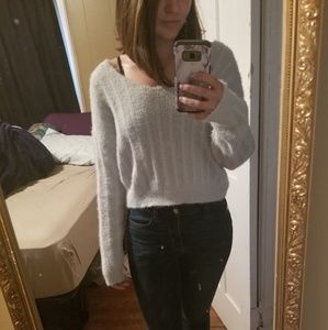 Fuzzy cropped sweater